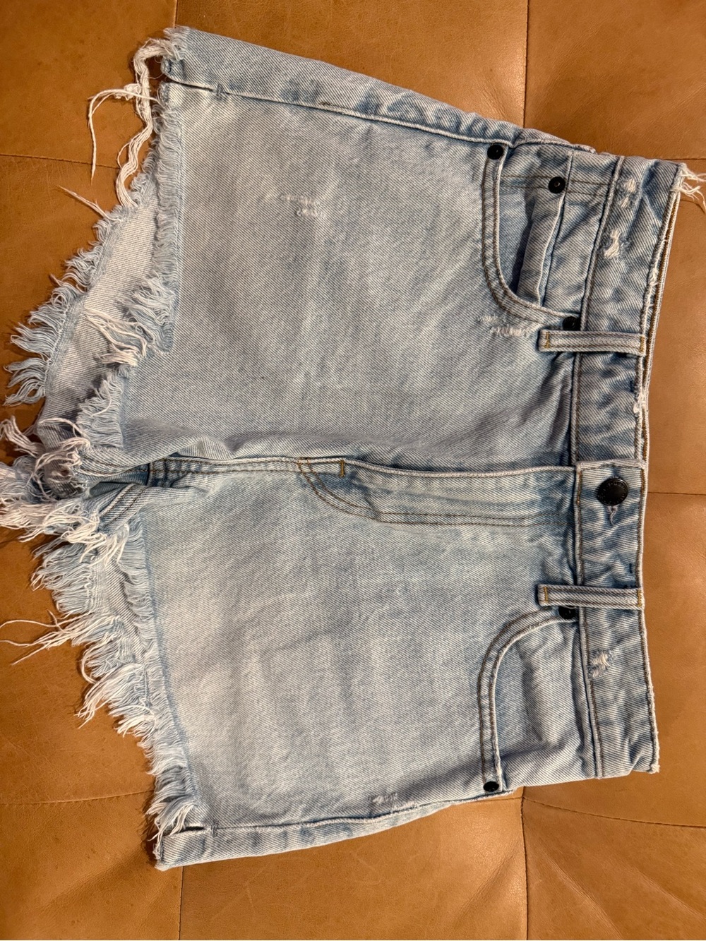 Alexander Wang Light Blue Distressed Denim Shorts